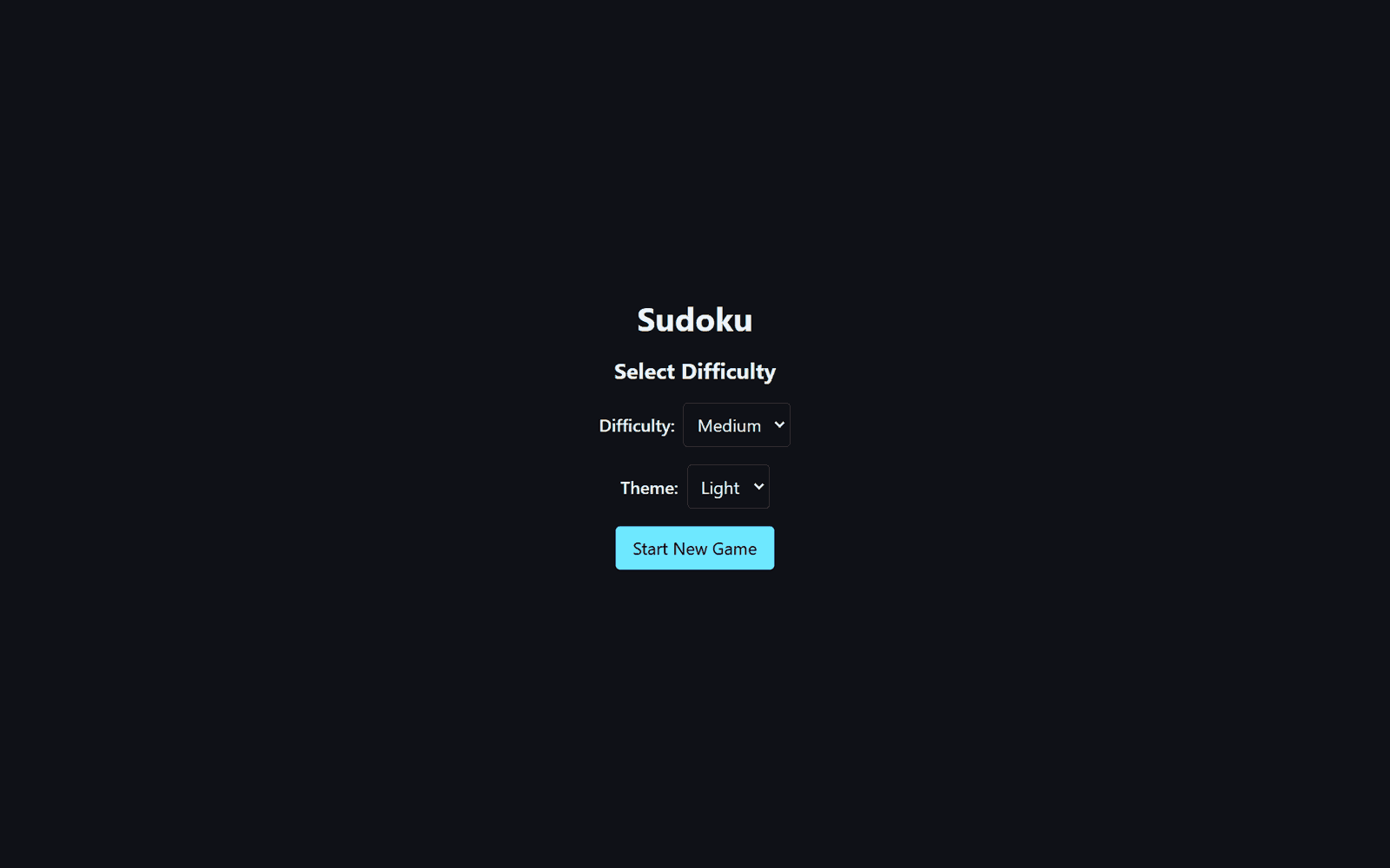 Sudoku screenshot