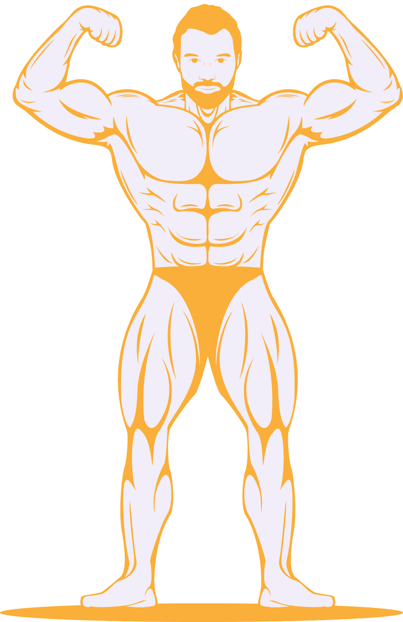 Stylised bodybuilder illustration