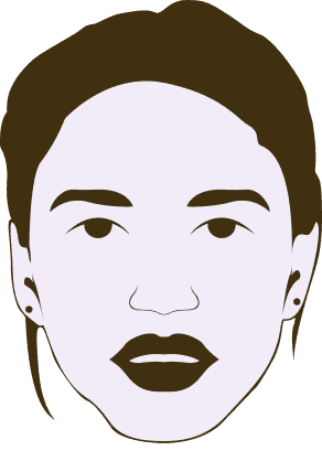 Outlined female face avatar