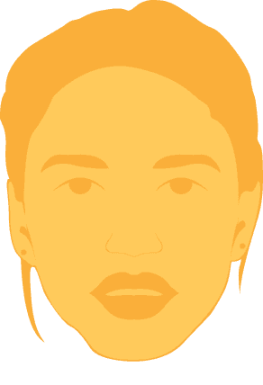 Filled-color female face