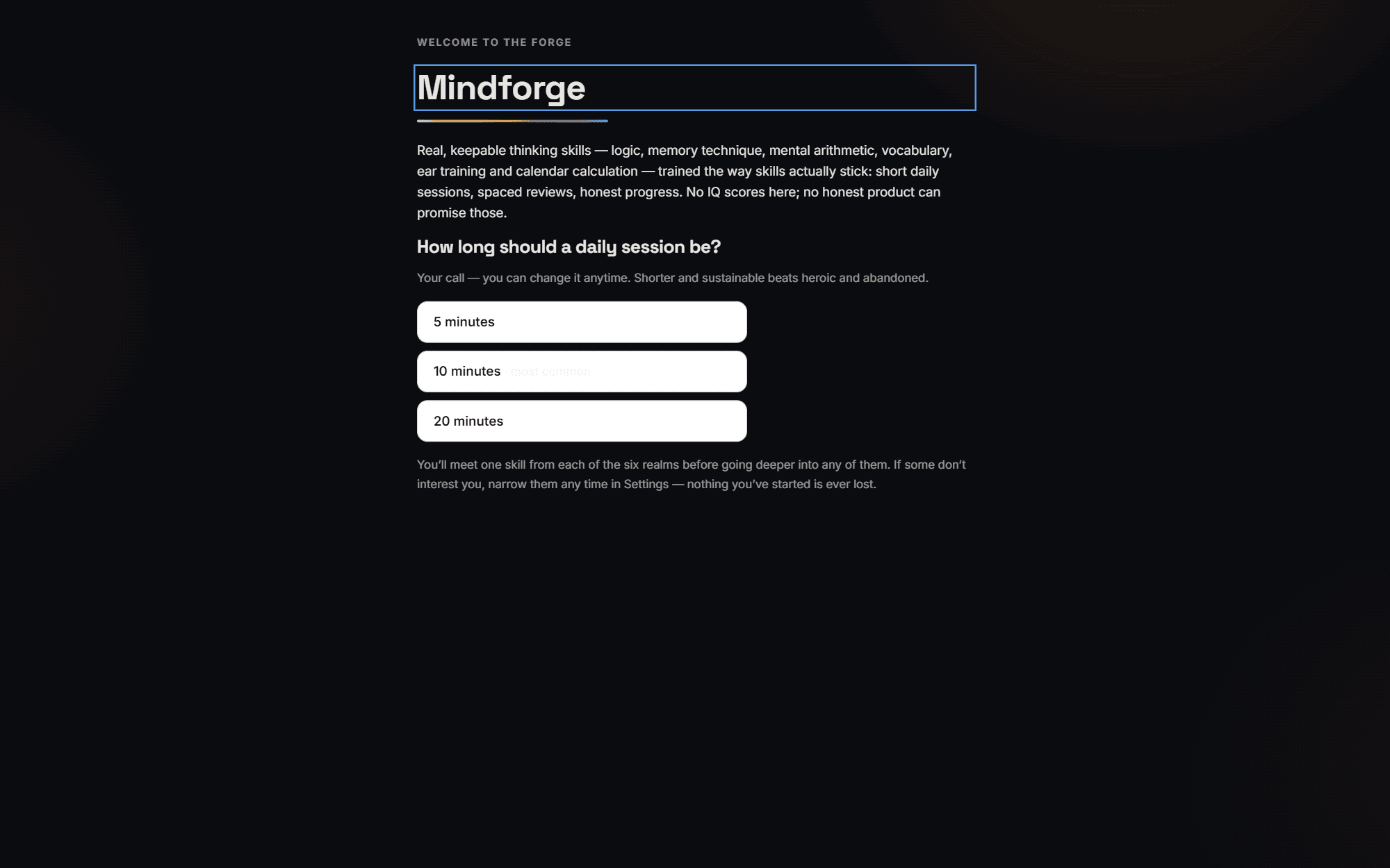 Mindforge — the real app preview