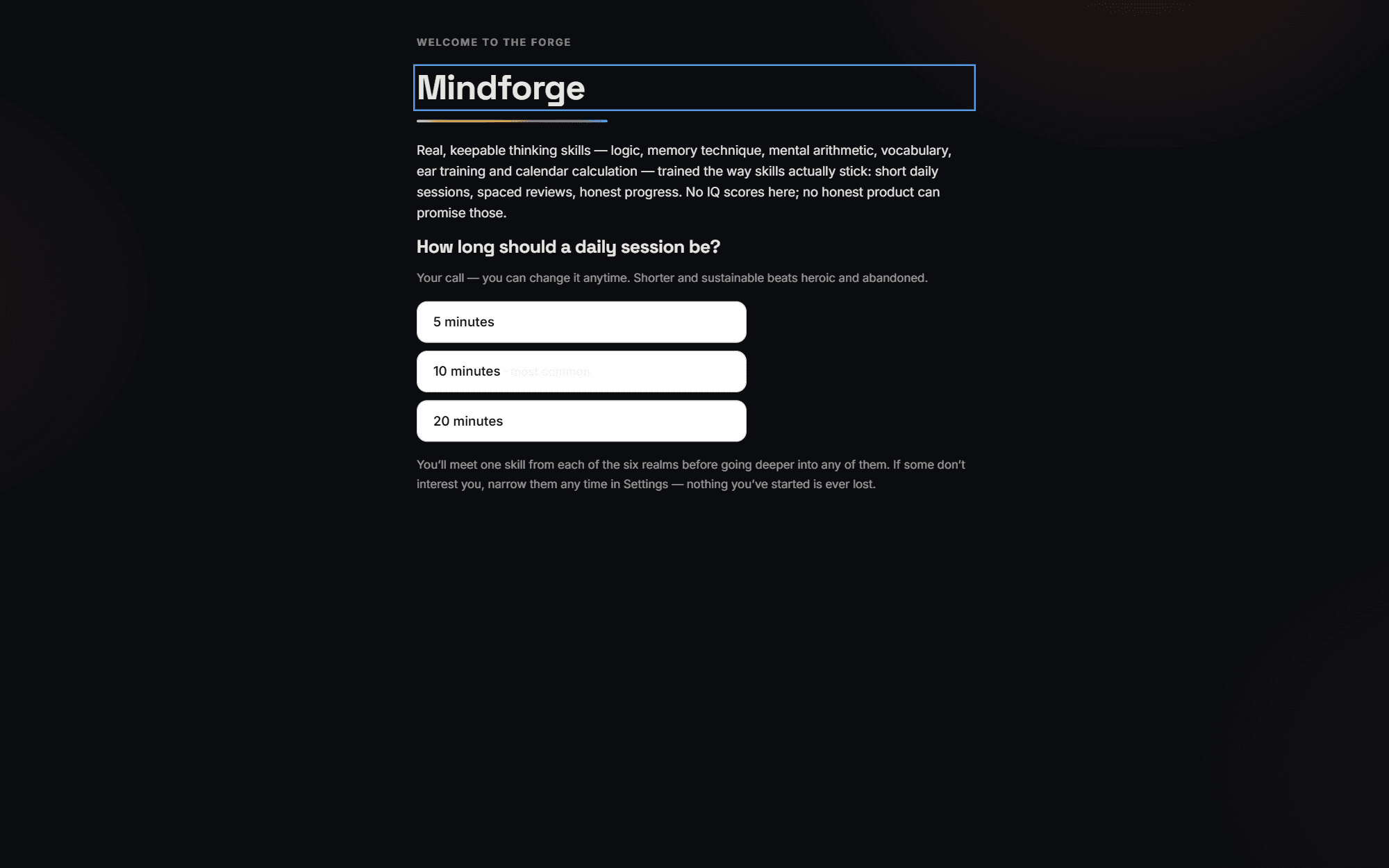 Screenshot of Mindforge
