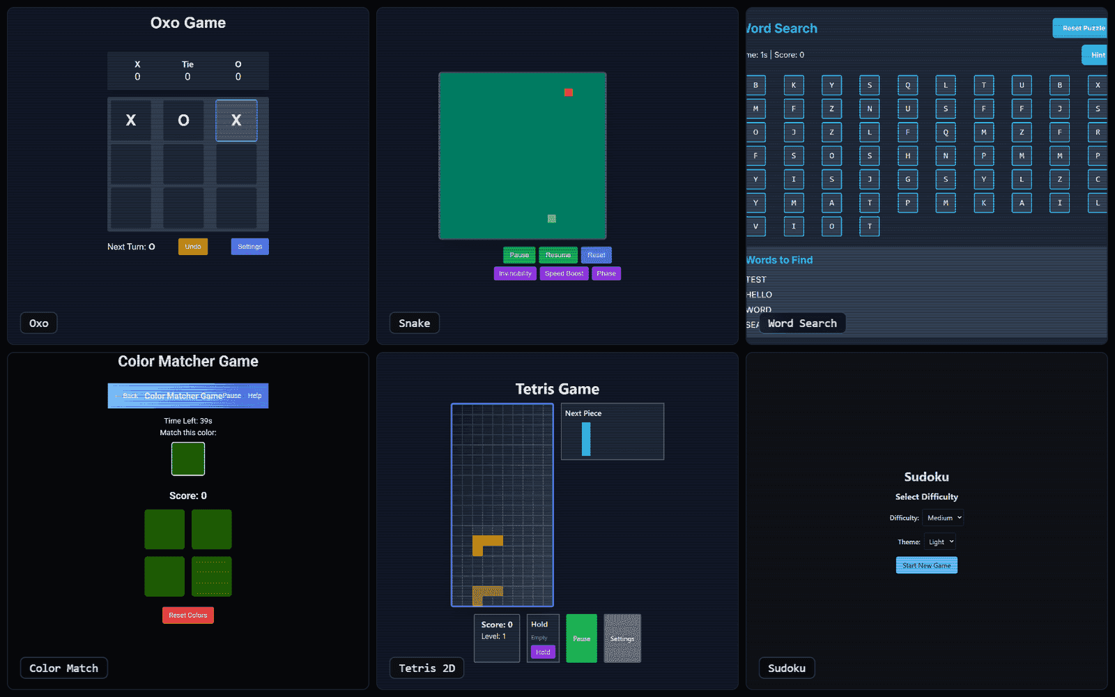 Screenshot of Mini-Games Collection
